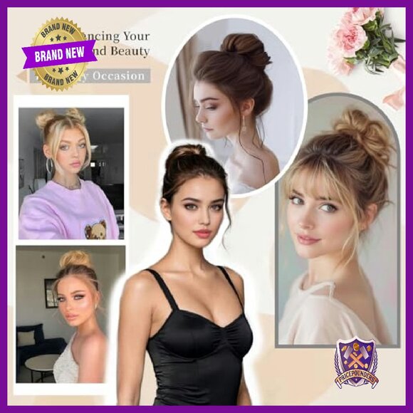 Messy Bun Hair Piece Human Hair Curly Donut Extension Scrunchies
